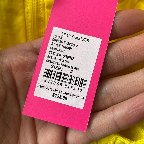 ☀️ LILLY PULITZER YELLOW EYELET HIGH WAIST MINI SKIRT! - Picture 11 of 16